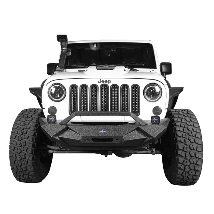 Stubby Front Bumper & Different Trail Rear Bumper Combo(07-18 Jeep Wrangler JK)-LandShaker