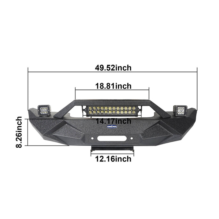 Blade Master Front Bumper w/Winch Plate & Light Bar(07-18 Jeep Wrangler JK)-LandShaker