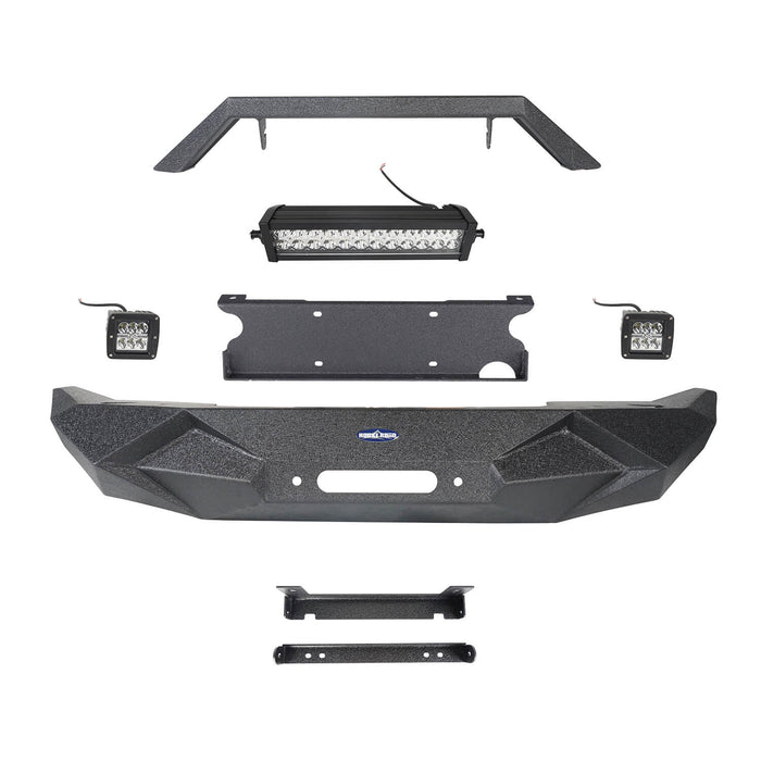 Blade Master Front Bumper w/Winch Plate & Light Bar(07-18 Jeep Wrangler JK)-LandShaker