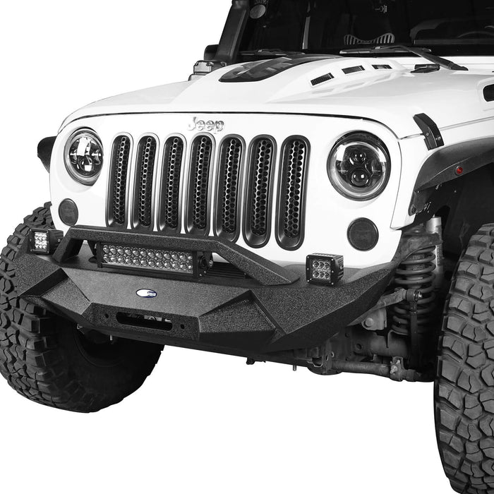 Blade Master Front Bumper w/Winch Plate & Light Bar(07-18 Jeep Wrangler JK)-LandShaker