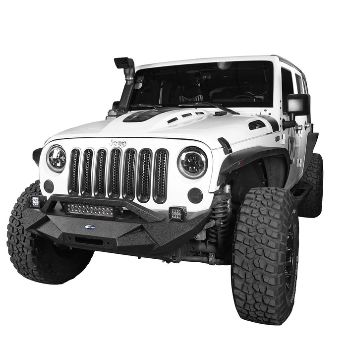 Blade Master Front Bumper w/Winch Plate & Light Bar(07-18 Jeep Wrangler JK)-LandShaker