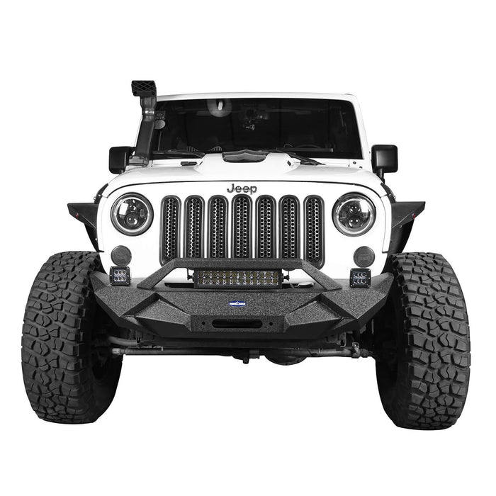 Blade Master Front Bumper w/Winch Plate & Light Bar(07-18 Jeep Wrangler JK)-LandShaker