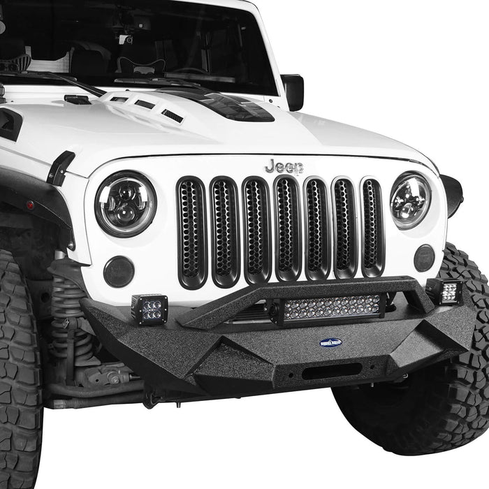 Blade Master Front Bumper w/Winch Plate & Light Bar(07-18 Jeep Wrangler JK)-LandShaker