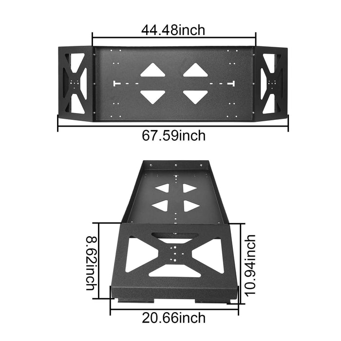 Hooke Road® Cargo Rack Luggage Storage Carrier w/ Hi-Lift Jack Mount for 2007-2013 Toyota Tundra BXG5208 9
