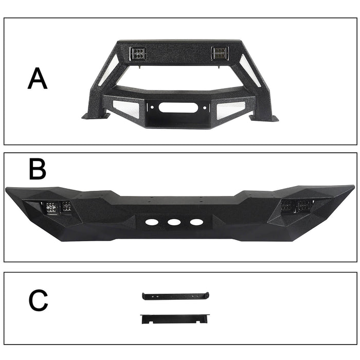 DESTROYER Blade Full Width Front Bumper w/Bull Bar(07-2018 Jeep Wrangler JK)-LandShaker