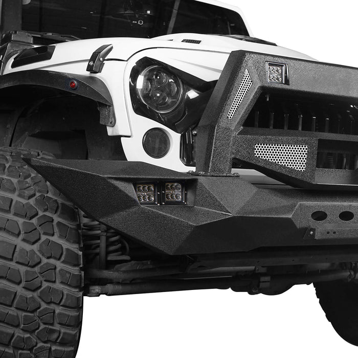DESTROYER Blade Full Width Front Bumper w/Bull Bar(07-2018 Jeep Wrangler JK)-LandShaker