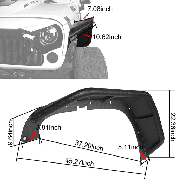 Flux Tubular Fender Flares(07-18 Jeep Wrangler JK)-LandShaker