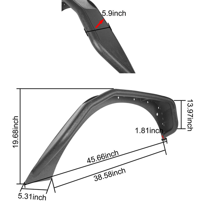 Flux Tubular Fender Flares(07-18 Jeep Wrangler JK)-LandShaker