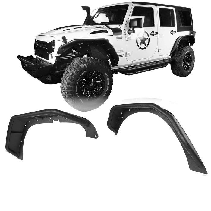 Flux Tubular Fender Flares(07-18 Jeep Wrangler JK)-LandShaker