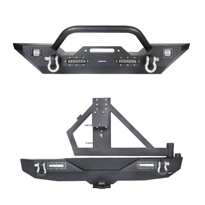 Different Trail Mid Front Bumper & Rear Bumper Combo(07-23 Jeep Wrangler JK)-LandShaker