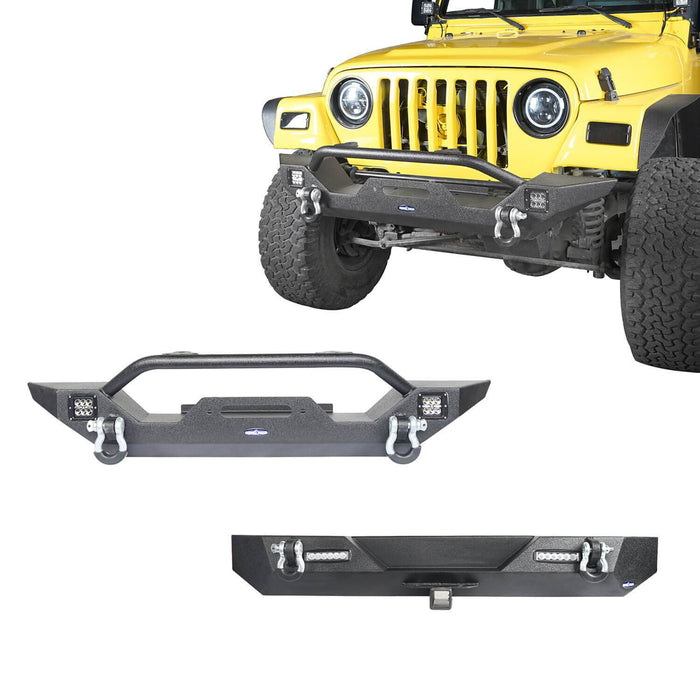 Different Trail Mid Width Front Bumper & Rear Bumper Combo(87-06 Jeep Wrangler TJ YJ)-LandShaker