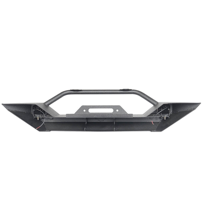 Different Trail Rock Mid Front Bumper w/ Winch Plate & 2x 18W LED Lighting(87-06 Jeep Wrangler TJ YJ)-LandShaker