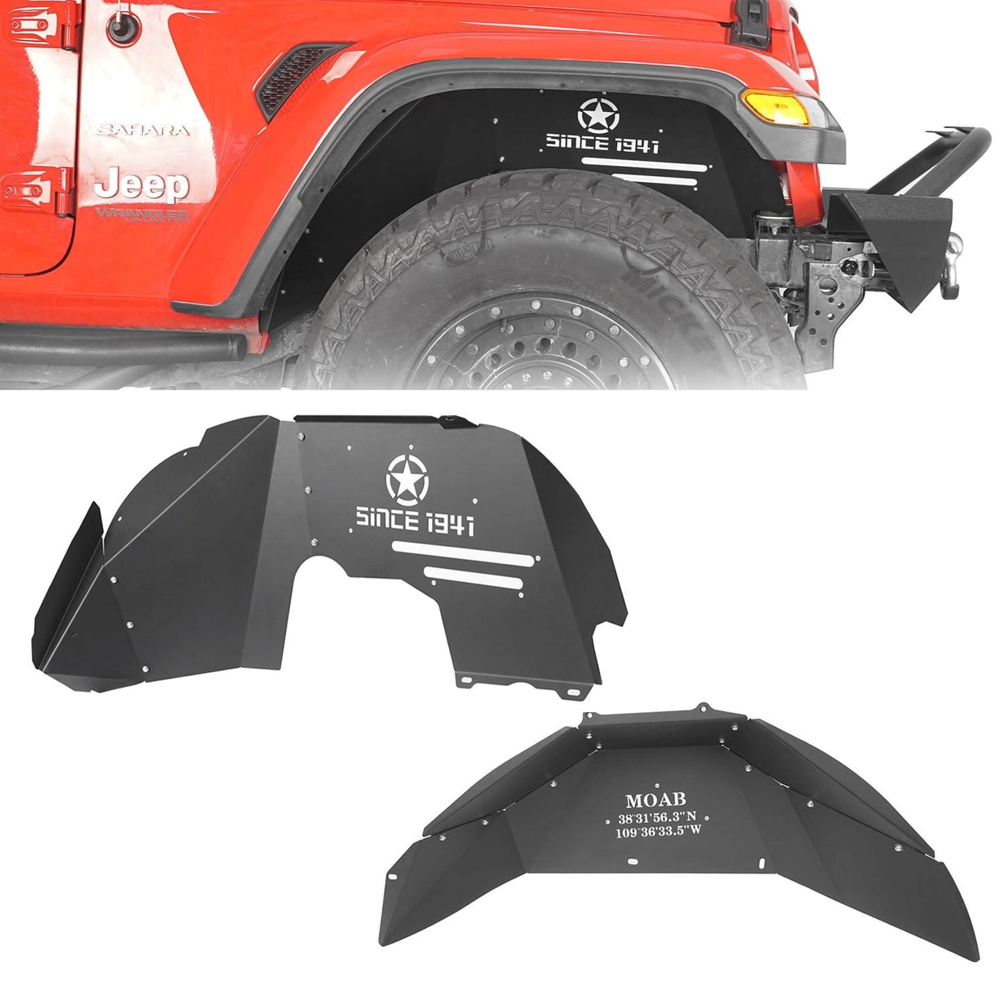 Front & Rear Inner Fender Liners(18-24 Jeep Wrangler JL)-LandShaker