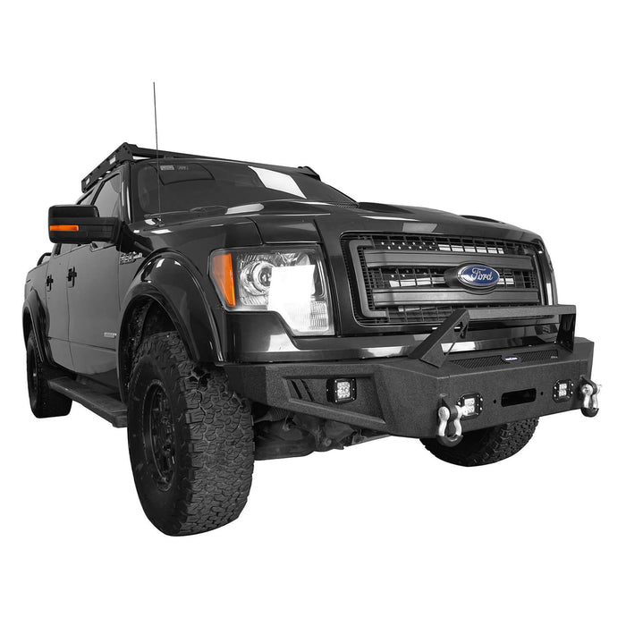 Full Width Front Bumper with Angled Hoop(09-14 Ford F-150,Excluding Raptor)-LandShaker