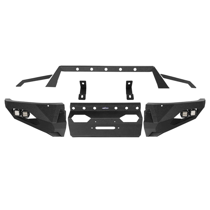 Full Width Front Bumper w/Grille Guard Hoop(09-14 Ford F150 Excluding Raptor)-LandShaker