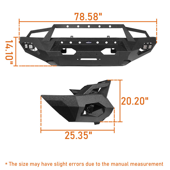 Full Width Front Bumper w/Grille Guard Hoop(09-14 Ford F150 Excluding Raptor)-LandShaker