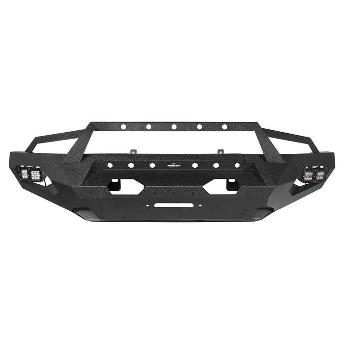 Full Width Front Bumper w/Grille Guard Hoop(09-14 Ford F150 Excluding Raptor)-LandShaker