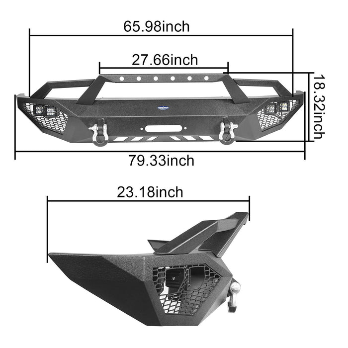 Front Bumper & Rear Bumper & Roll Bar Bed Rack for 2014-2021 Toyota Tundra b5000+b5002+b5006 22