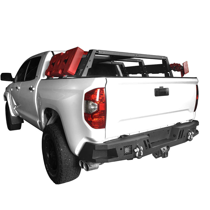 Front Bumper & Rear Bumper & Roll Bar Bed Rack for 2014-2021 Toyota Tundra b5001+b5002+b5006 9