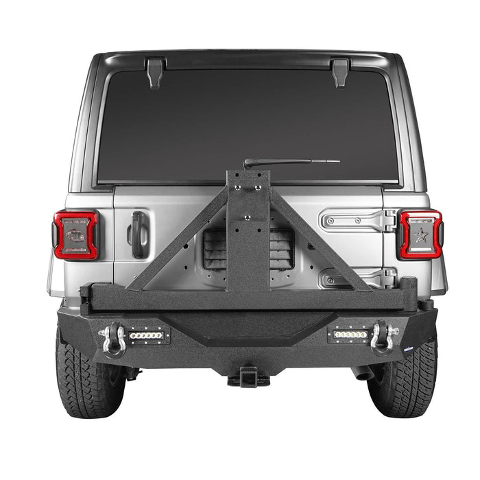 Front Bumper & Rear Bumper w/Tire Carrier(18-22 Jeep Wrangler JL)-LandShaker