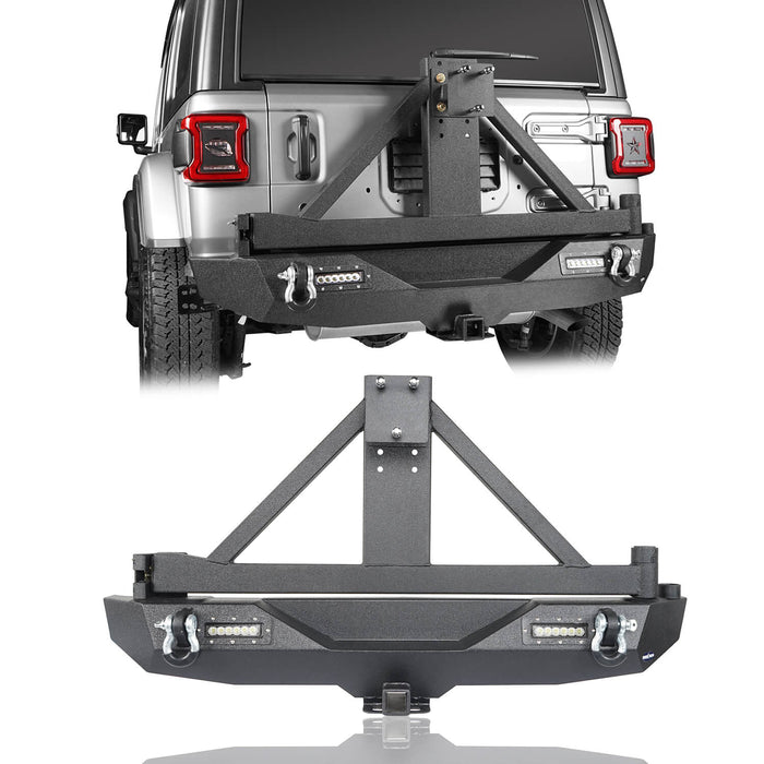 Front Bumper & Rear Bumper w/Tire Carrier(18-22 Jeep Wrangler JL)-LandShaker