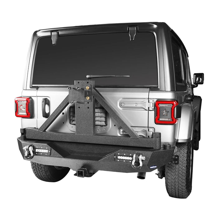 Front Bumper & Rear Bumper w/Tire Carrier(18-23 Jeep Wrangler JL)-LandShaker