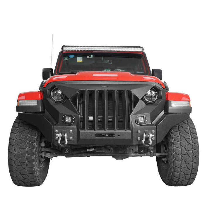 Front Bumper with Mad Max Grill(20-22 Jeep Gladiator JT & 18-22 Jeep Wrangler JL)-LandShaker