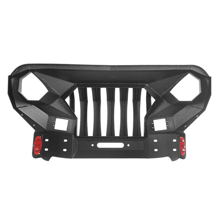 Full Width Front Bumper with Mad Max Grill & Running Boards(18-23 Jeep Wrangler JL 4 Door)-LandShaker