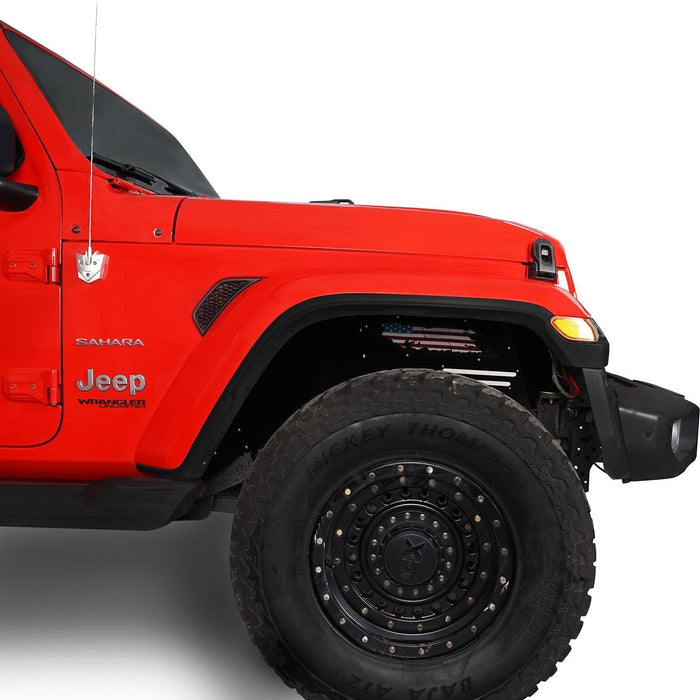 Front Inner Fender Liners Distressed USA Flag(18-22 Jeep Wrangler JL Sahara)-LandShaker