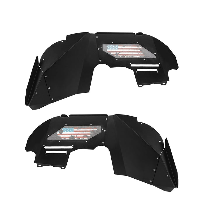 Front Inner Fender Liners Distressed USA Flag(18-22 Jeep Wrangler JL Sahara)-LandShaker