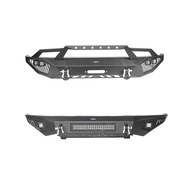 Full Width Front Bumper w/LED Lights for 2014-2021 Toyota Tundra b5000+b5001 1