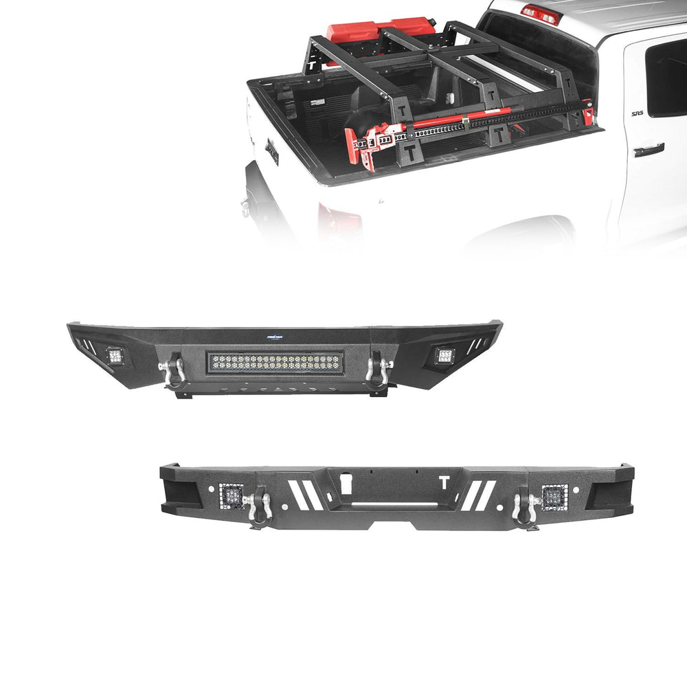 Full Width Front Bumper / Rear Bumper / Bed Rack for 2014-2021 Toyota Tundra b5001+b5002+b5005 1