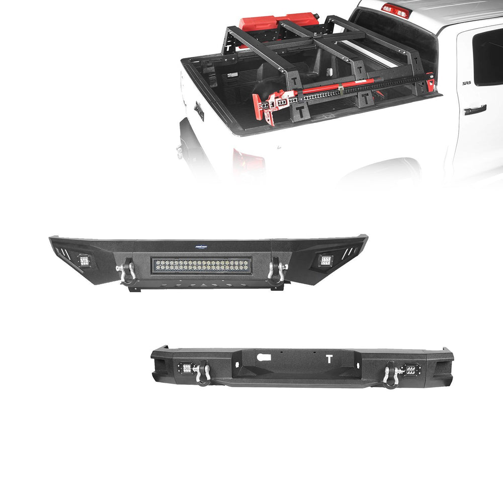 Full Width Front Bumper / Rear Bumper / Bed Rack for 2014-2021 Toyota Tundra b5001+b5003+b5005 1