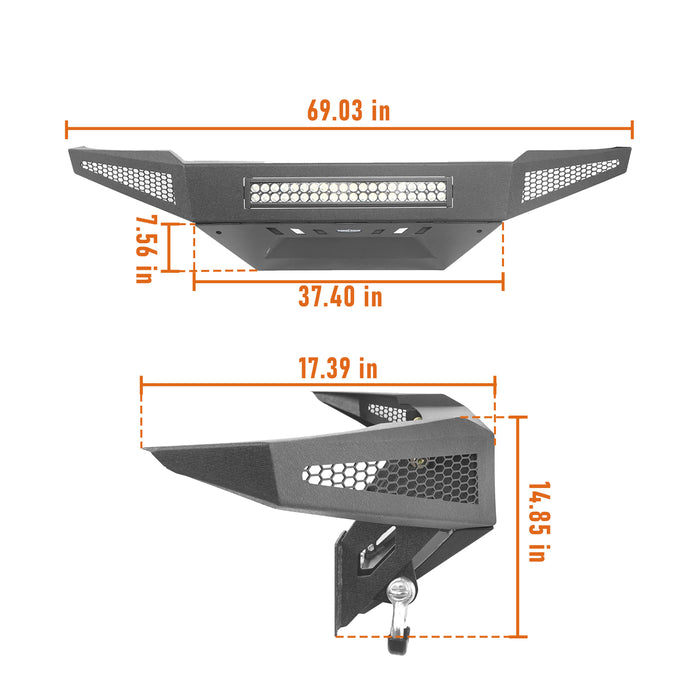 Full Width Front Bumper & Rear Bumper w/Tire Carrier for 2005-2011 Toyota Tacoma - LandShaker 4x4 b40084013-10