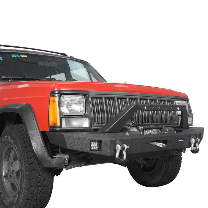 Destroyer Full Width Front Bumper w/ Winch Plate(84-01 Jeep Cherokee XJ)-LandShaker