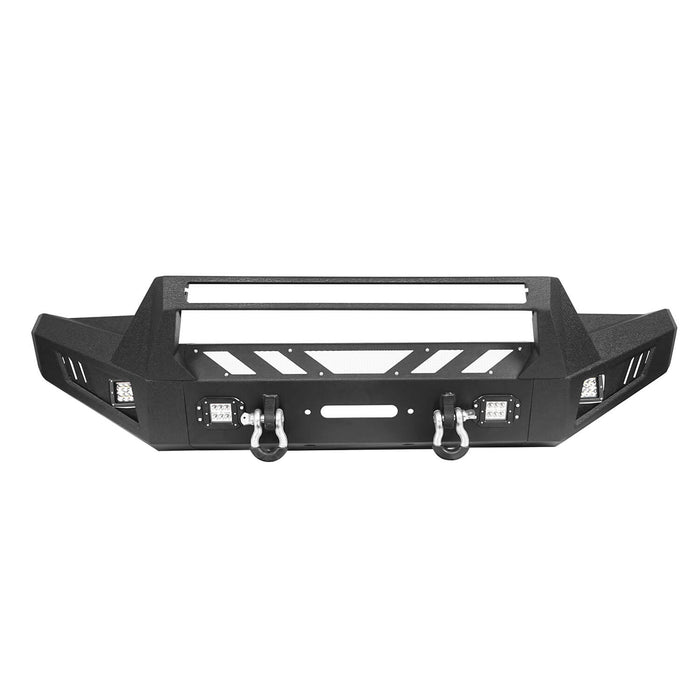 Full-Width Front Bumper with Low-Profile Hoop for 2016-2022 Toyota Tacoma 3rd Gen  - LandShaker 4x4 b4201-4