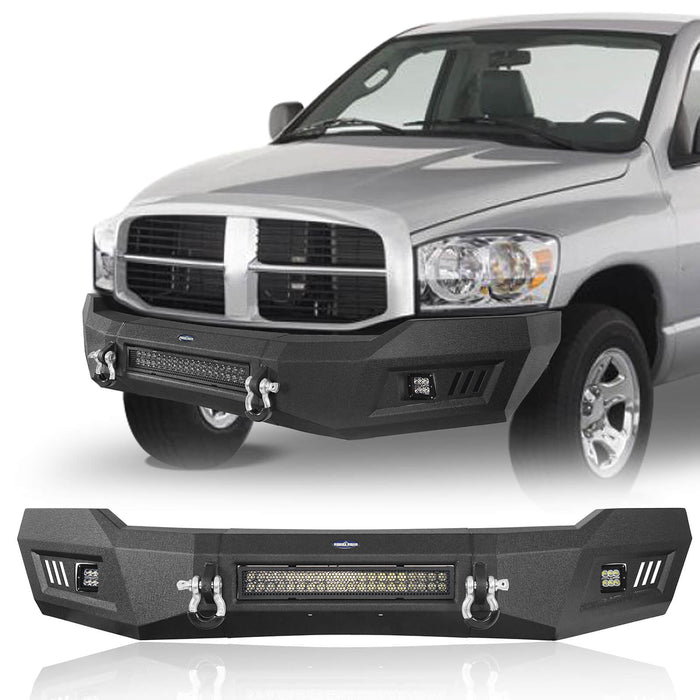 Full Width Front Bumper w/120W LED Light Bar(06-08 Ram 1500)-LandShaker