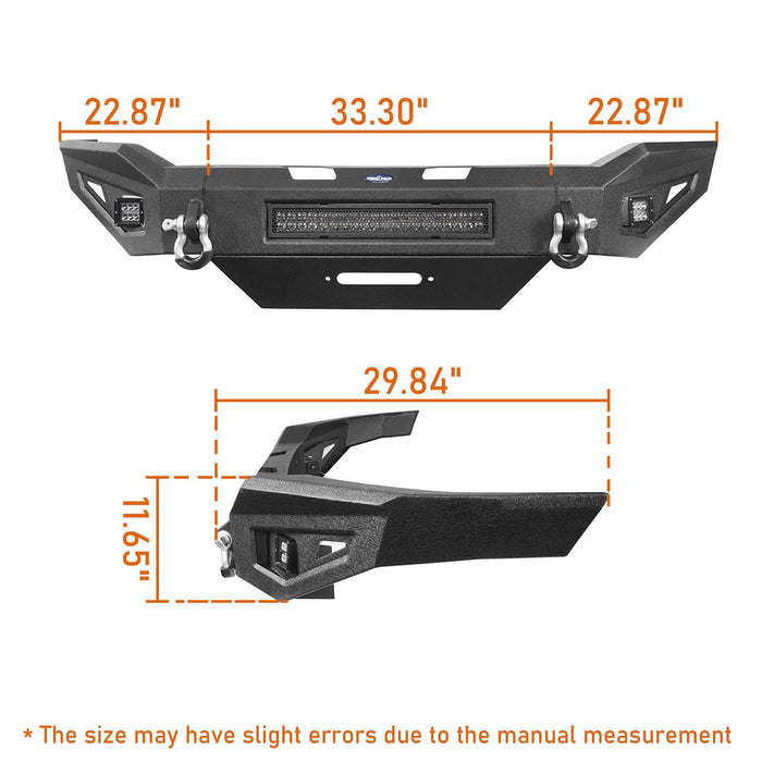 Full Width Front Bumper w/Winch Plate & LED Light Bar(19-22 Ram 2500)-LandShaker