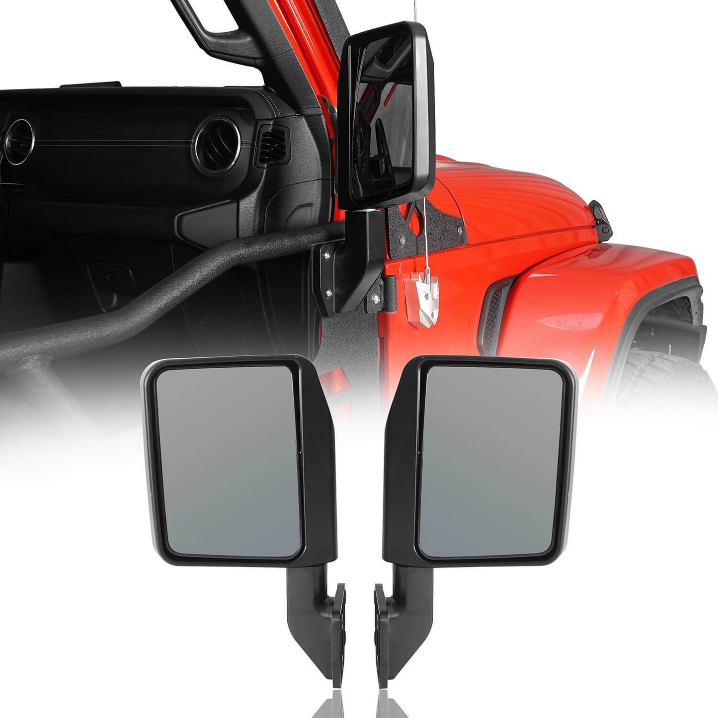 Half Door Side Mirrors(97-24 Wrangler TJ JK JL & 2020-2024 Jeep Gladiator JT)-LandShaker