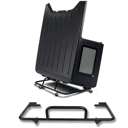 Hard Top Carrier Storage Cart Rack Black Sliding(87-25 Jeep Wrangler JK YJ TJ JL)-LandShaker