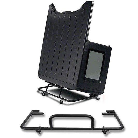Hard Top Carrier Storage Cart Rack Black Sliding(87-25 Jeep Wrangler JK YJ TJ JL)-LandShaker
