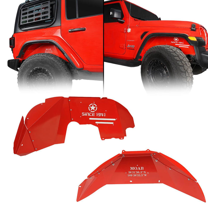Front & Rear Inner Fender Liners(18-22 Jeep Wrangler JL Excluding 20 Wrangler Rubicon Edition)-LandShaker