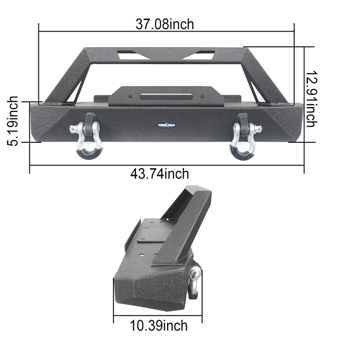 Stubby Front Bumper w/Winch Plate(76-86 Jeep Wrangler CJ-7)-LandShaker