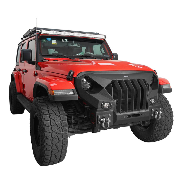 Stubby Mad Max Front Bumper w/Winch plate(20-21 Jeep Gladiator JT)-LandShaker