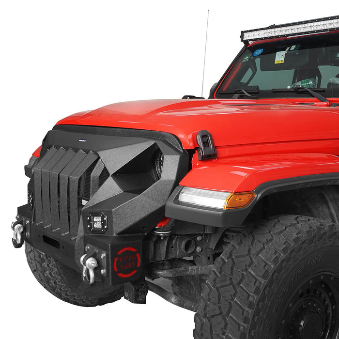 Stubby Mad Max Front Bumper w/Winch plate(20-21 Jeep Gladiator JT)-LandShaker