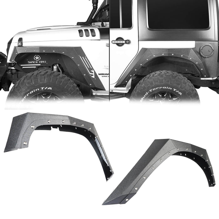 Armour Style Fender Flares / Front Inner Fender Liners / Rear Inner Fender Liners(07-18 Jeep Wrangler JK)-LandShaker