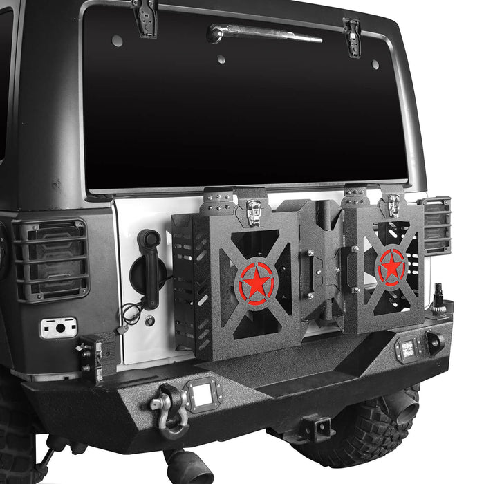 Jerry Gas Can Holder w/Tailgate Mount & Jerry Gas Can(07-18 Jeep Wrangler JK)-LandShaker
