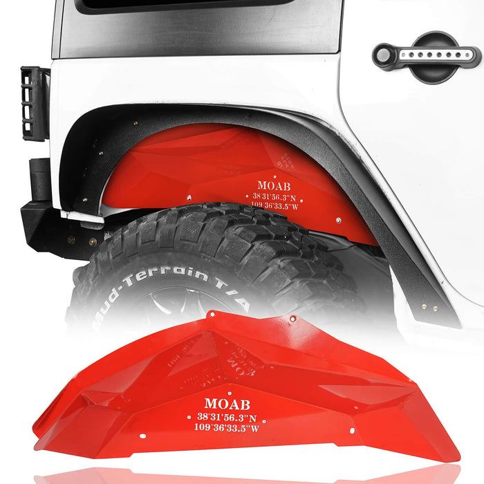 Vivid Red Rear Inner Fender Liners(07-18 Jeep Wrangler JK)-LandShaker
