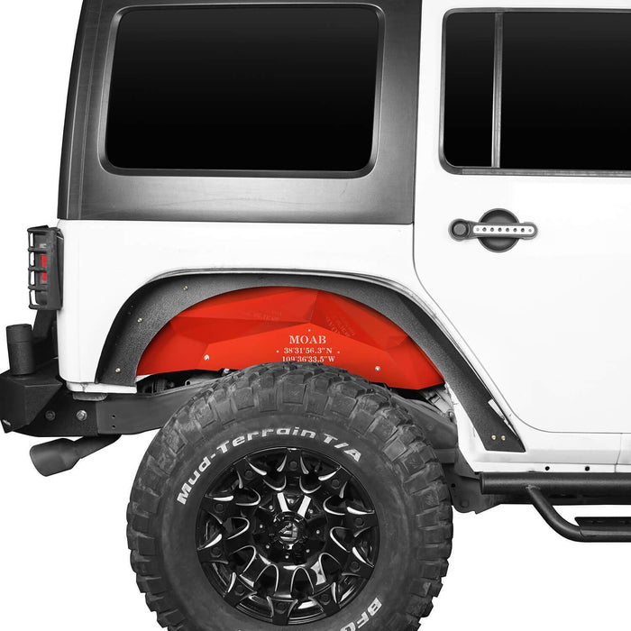 Vivid Red Rear Inner Fender Liners(07-18 Jeep Wrangler JK)-LandShaker
