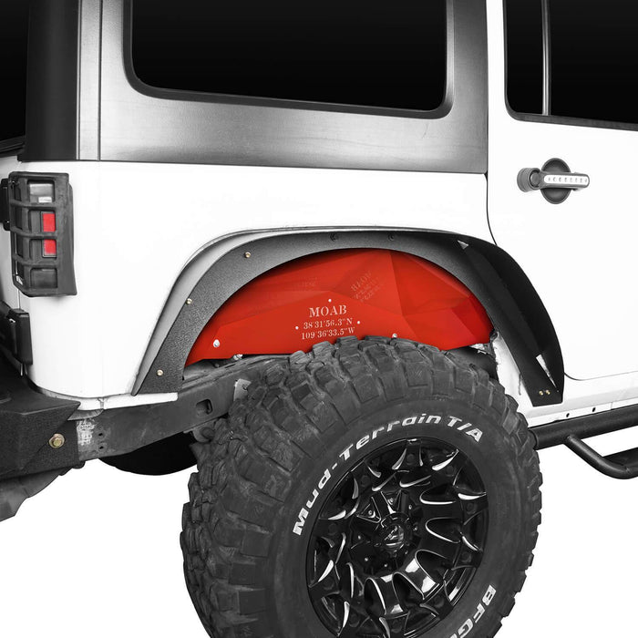 Vivid Red Rear Inner Fender Liners(07-18 Jeep Wrangler JK)-LandShaker